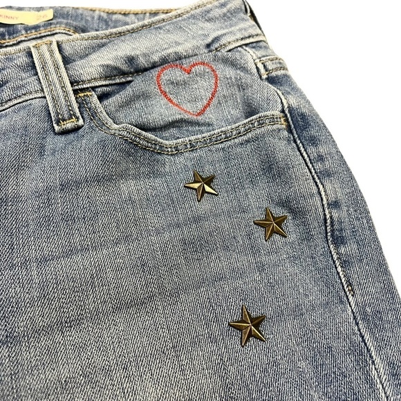 LEVI’S 535 Super Skinny 26 Stars Hearts - Picture 1 of 11